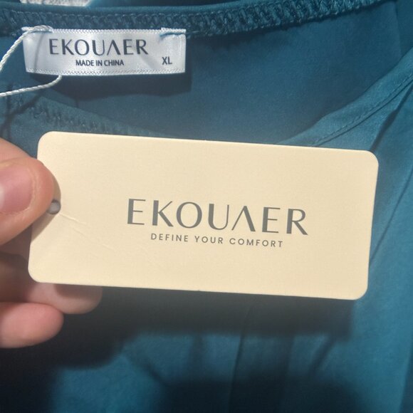 NWT EKOUAER Teal Spaghetti Strap Tank Top Size XL - Picture 12 of 15